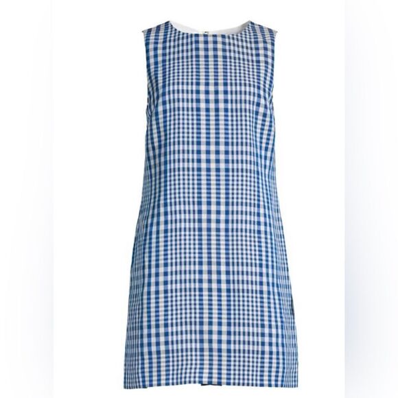 NWT Theory Nadeema Blue Dillion Plaid Dress size 0 - Picture 6 of 10